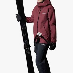 adidas Terrex Techrock 3-Layer Post Consumer Nylon RAIN.RDY Jacket maroon